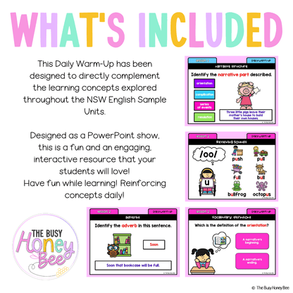 Stage 1 Year A Australian | NSW English Daily Review | Warm-Up Unit 14 -