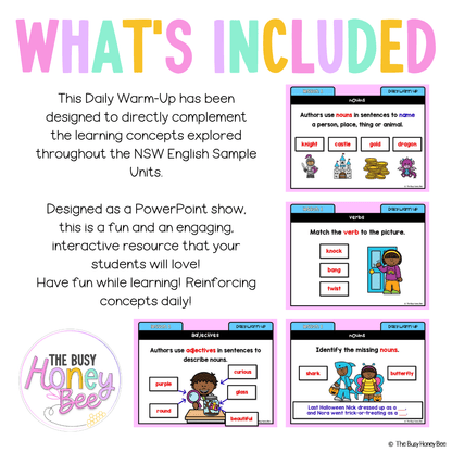 Stage 1 Year A Australian | NSW English Daily Review | Warm-Up Unit 18 - Warm Up | Revision