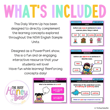 Stage 1 Year A Australian | NSW English Daily Review | Warm-Up Unit 19 - Warm Up | Revision