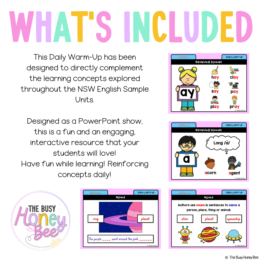 Stage 1 Year A Australian | NSW English Daily Review | Warm-Up Unit 2 -