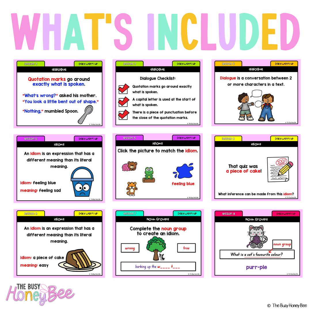 Stage 1 Year A Australian | NSW English Daily Review | Warm-Up Unit 4 -