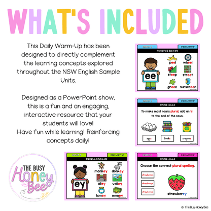 Stage 1 Year A Australian | NSW English Daily Review | Warm-Up Unit 4 -