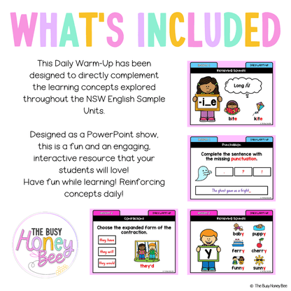 Stage 1 Year A Australian | NSW English Daily Review | Warm-Up Unit 5 -