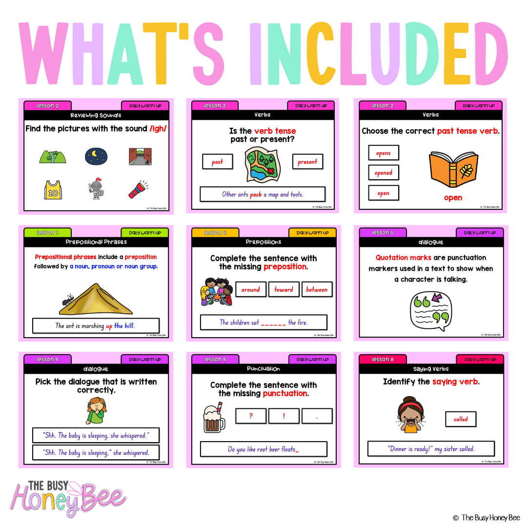 Stage 1 Year A Australian | NSW English Daily Review | Warm-Up Unit 6 -