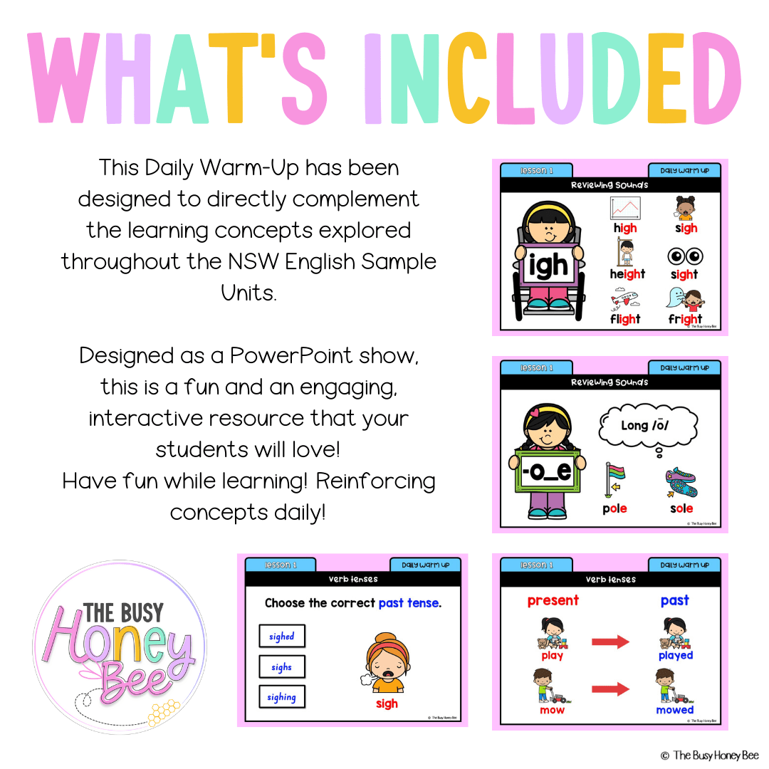 Stage 1 Year A Australian | NSW English Daily Review | Warm-Up Unit 6 -