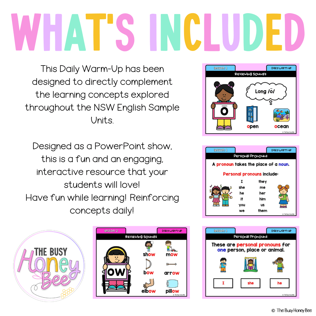 Stage 1 Year A Australian | NSW English Daily Review | Warm-Up Unit 7 - Warm Ups | Revision