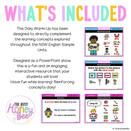 Stage 1 Year A Australian | NSW English Daily Review | Warm-Up Unit 9 -