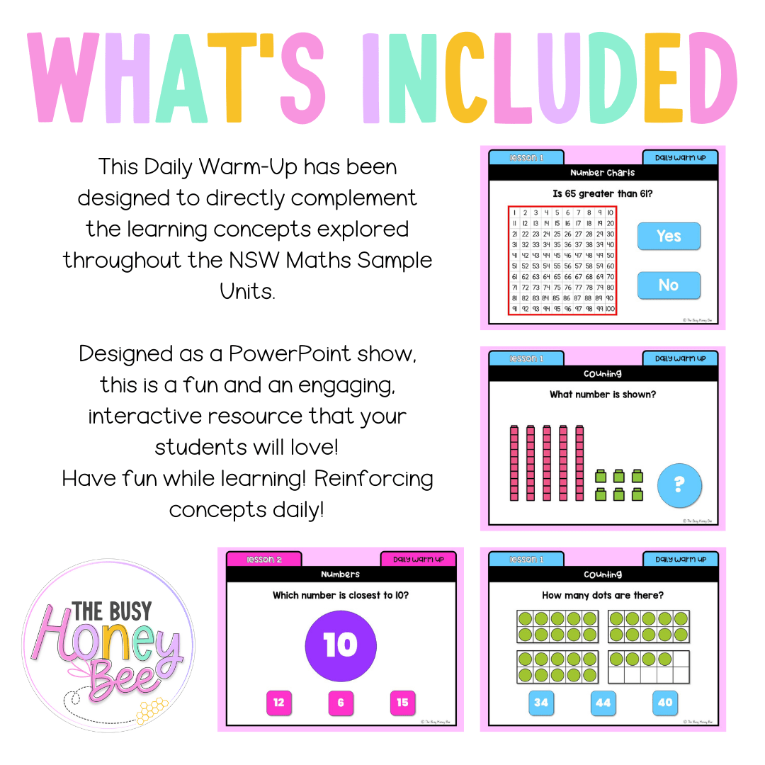 Stage 1 Year A Australian | NSW Math Daily Review | Warm-Up Unit 11 -