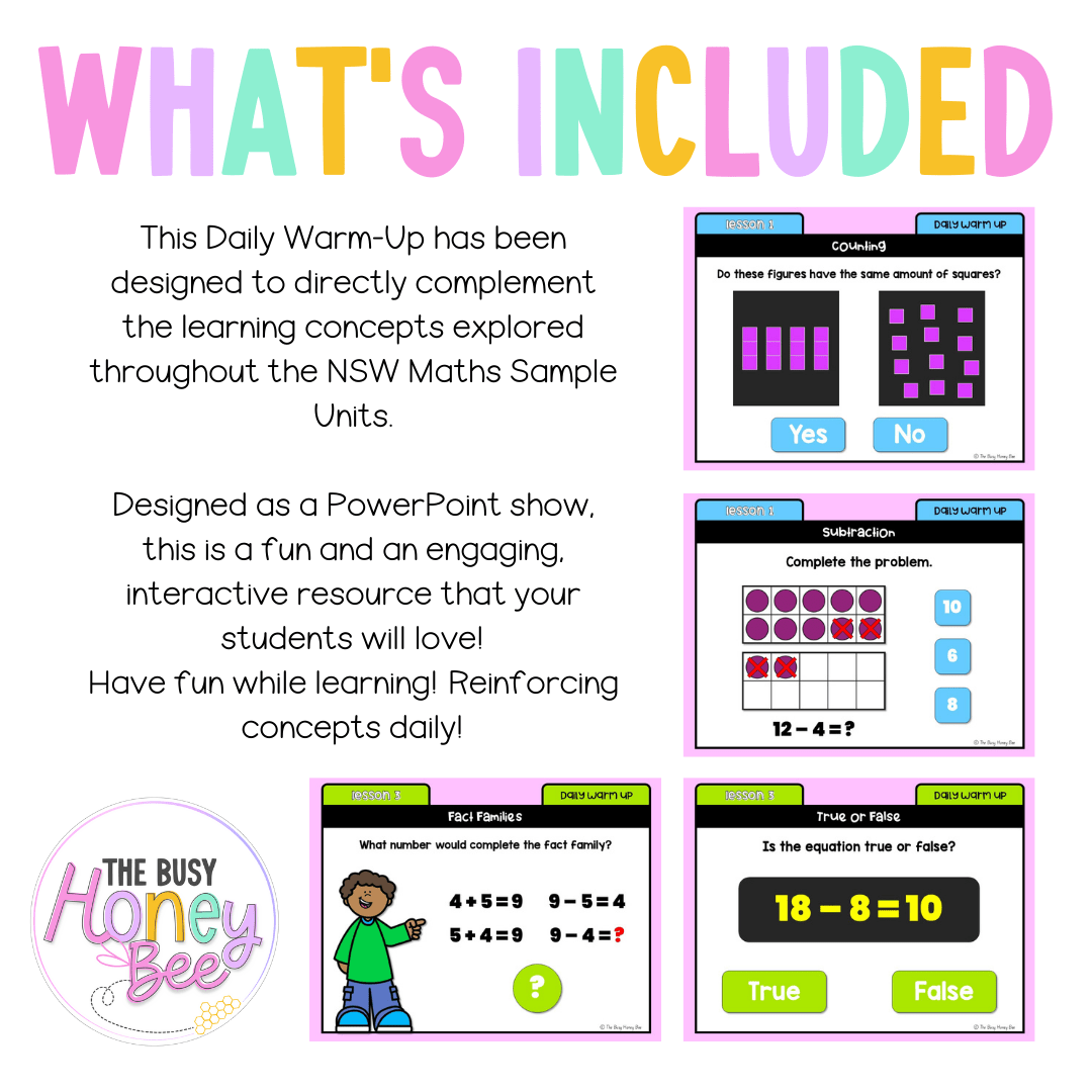Stage 1 Year A Australian | NSW Math Daily Review | Warm-Up Unit 16 - Warm Up | Revision