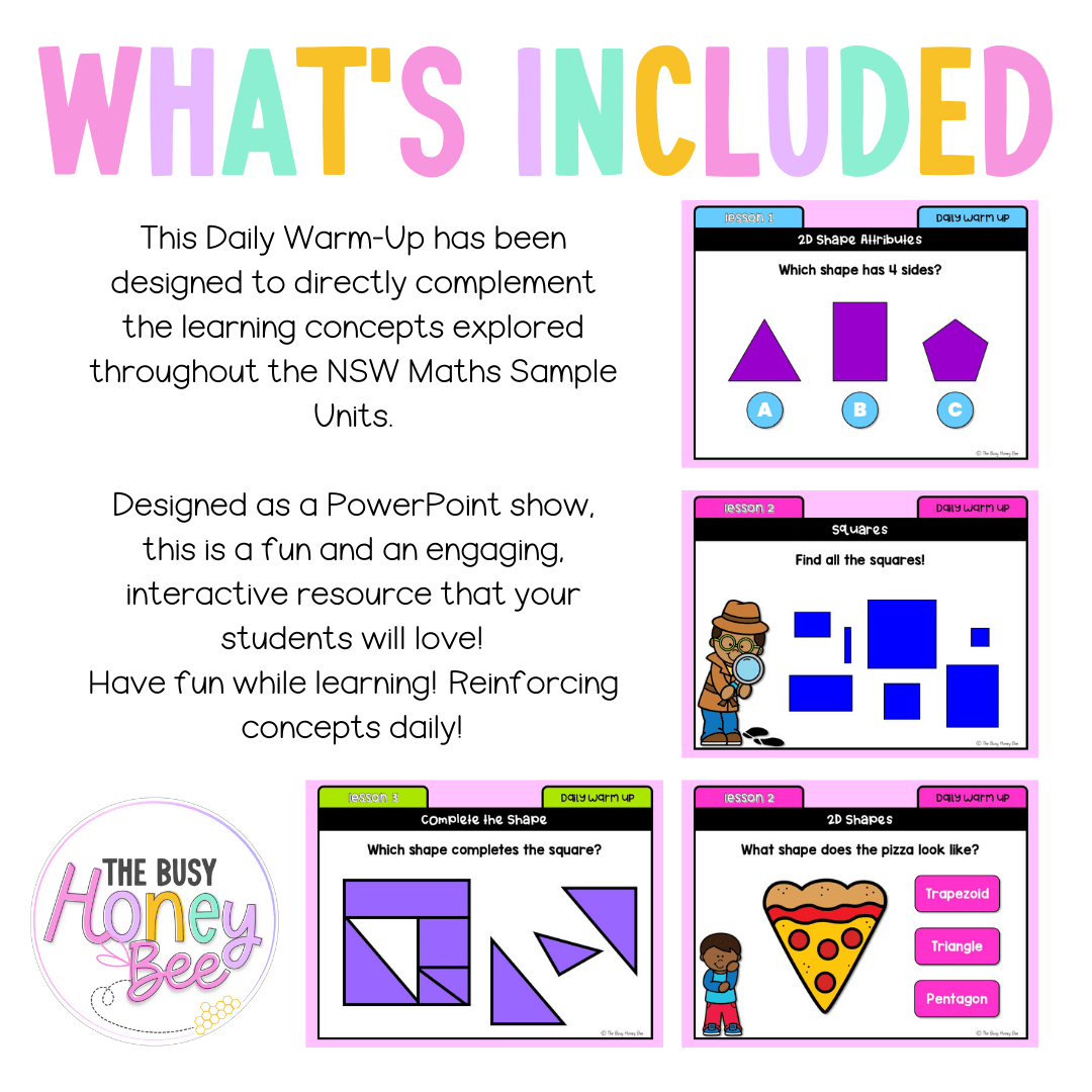 Stage 1 Year A Australian | NSW Math Daily Review | Warm-Up Unit 5 -