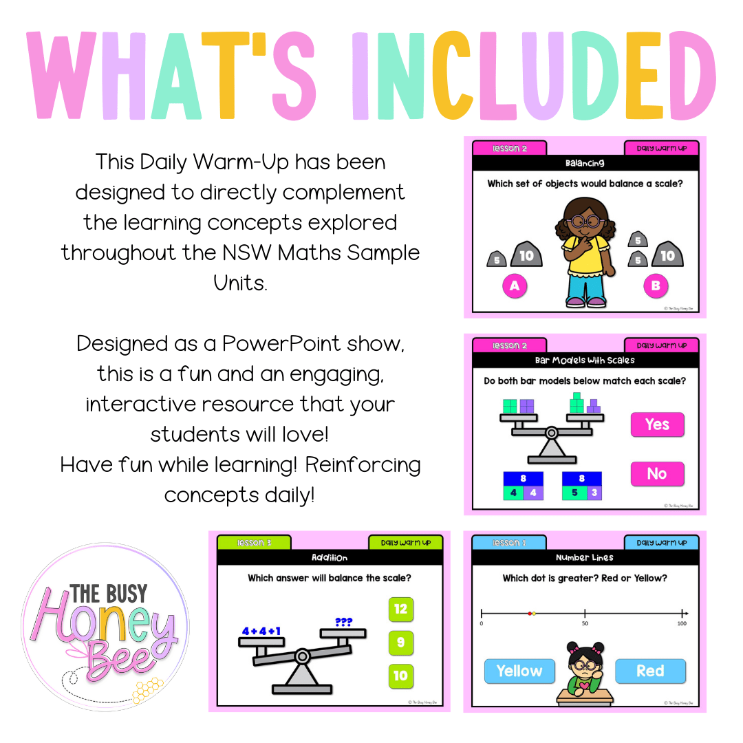 Stage 1 Year A Australian | NSW Math Daily Review | Warm-Up Unit 6 -