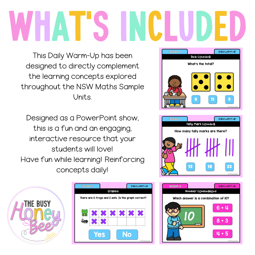 Stage 1 Year A Australian | NSW Math Daily Review | Warm-Up Unit 7 -