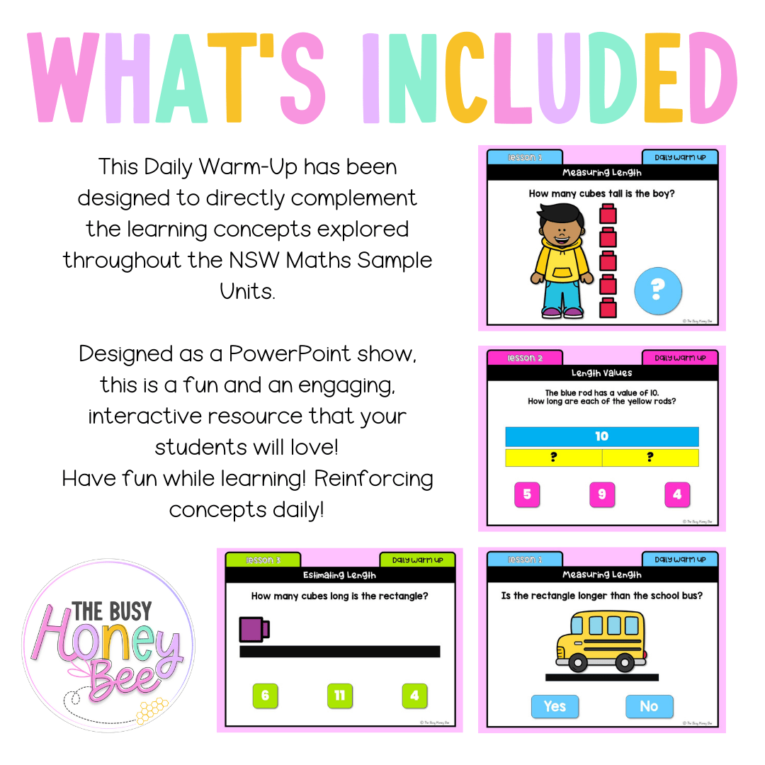 Stage 1 Year A Australian | NSW Math Daily Review | Warm-Up Unit 8 -