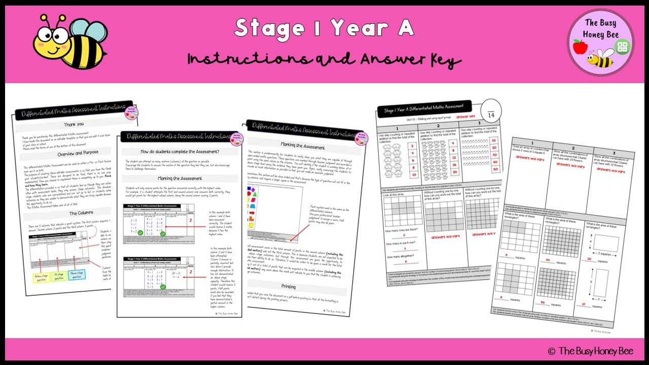 Stage 1 Year A Differentiated Maths Assessment Unit 13 - Assessment