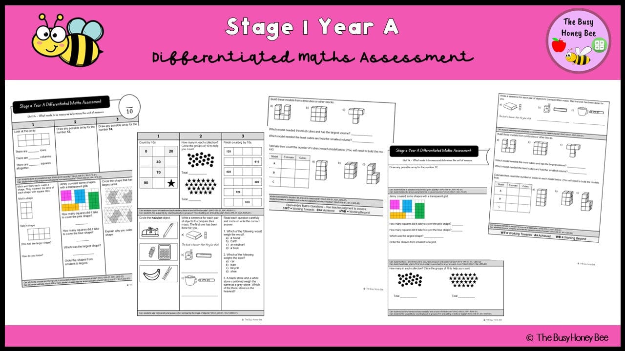 Stage 1 Year A Differentiated Maths Assessment Unit 14 - Assessment
