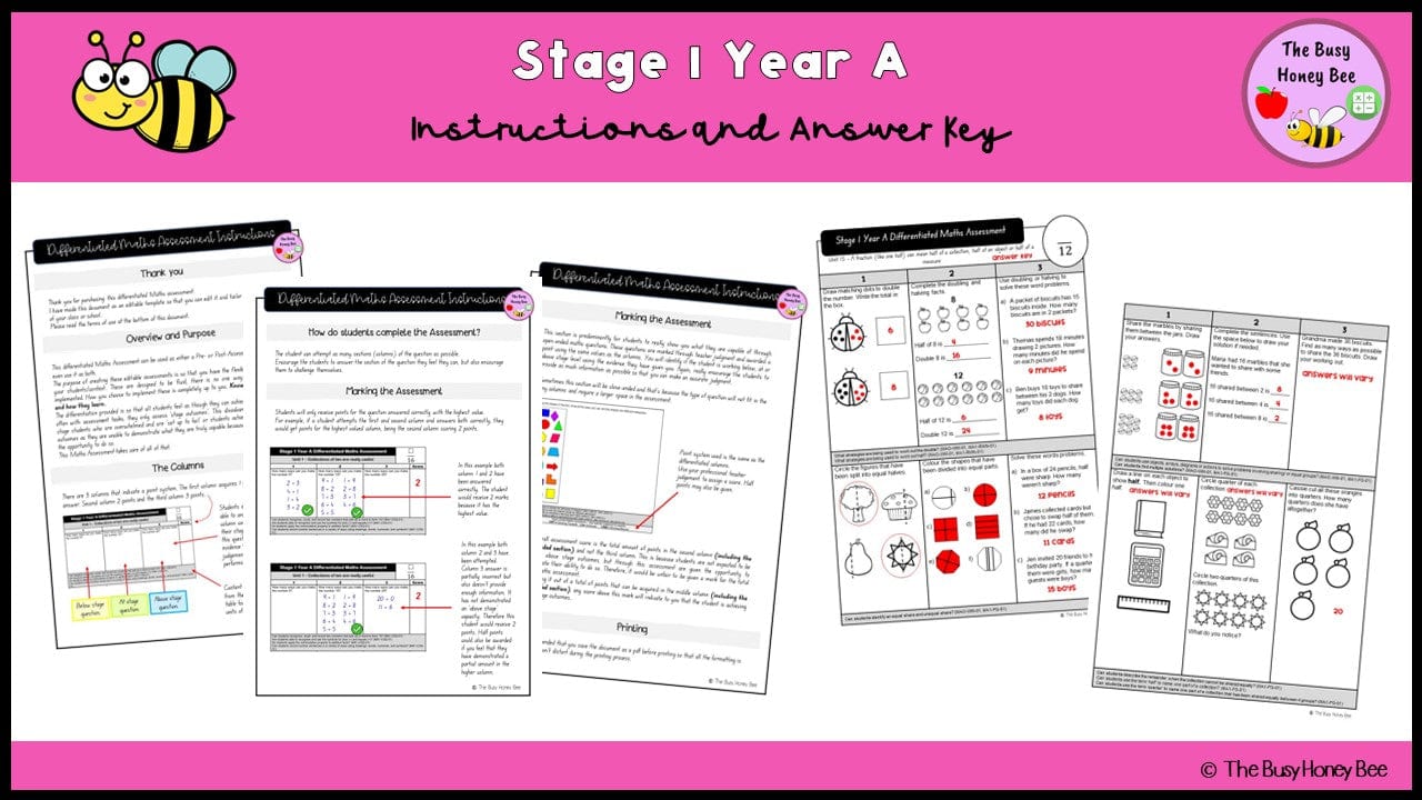 Stage 1 Year A Differentiated Maths Assessment Unit 15 - Assessment