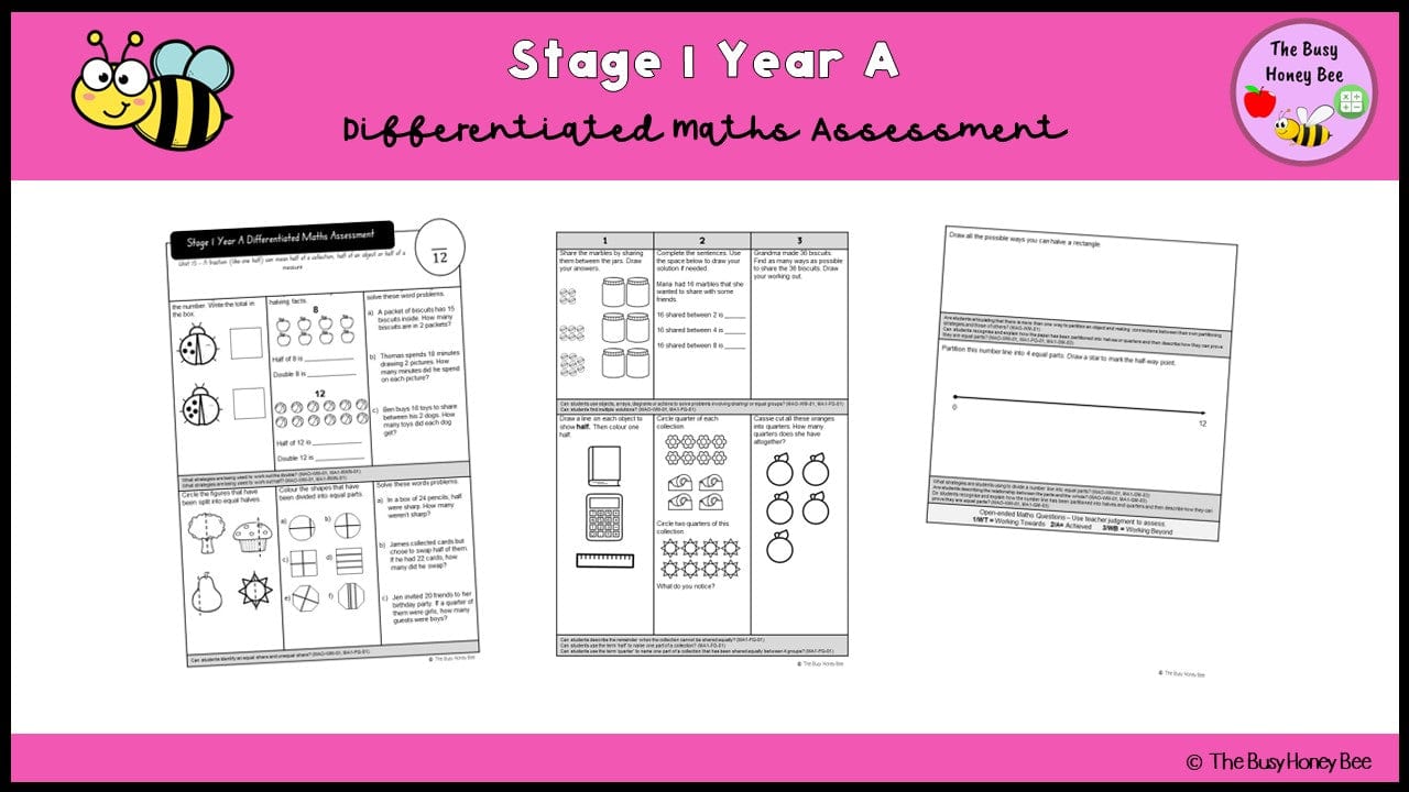 Stage 1 Year A Differentiated Maths Assessment Unit 15 - Assessment