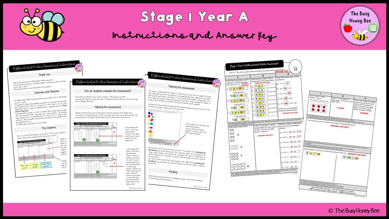 Stage 1 Year A Differentiated Maths Assessment Unit 16 - Microsoft Word Document