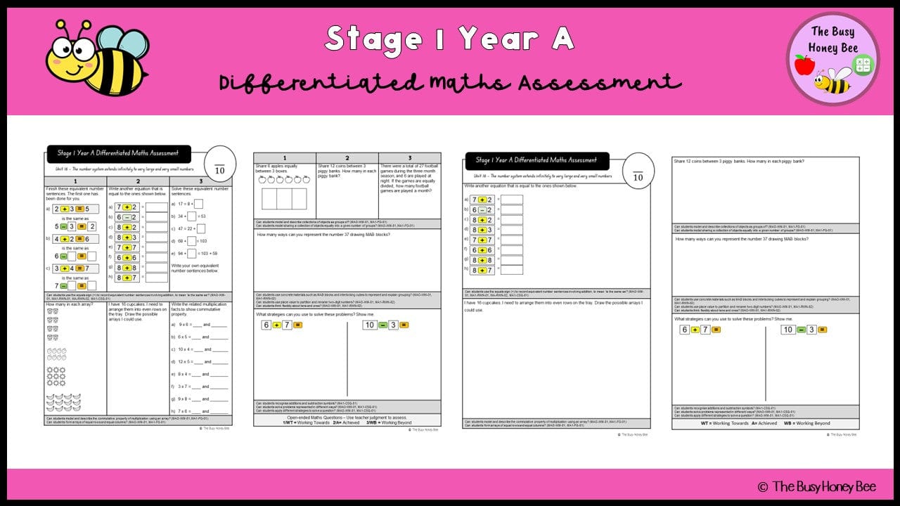 Stage 1 Year A Differentiated Maths Assessment Unit 16 - Microsoft Word Document