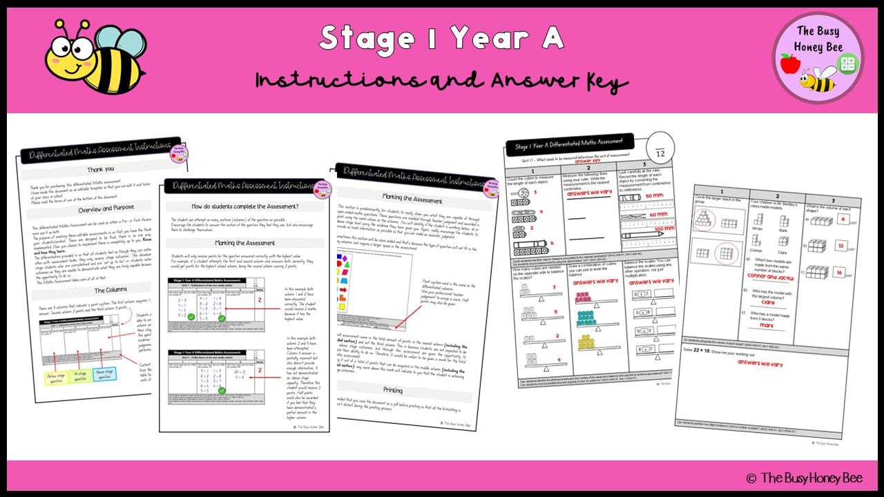 Stage 1 Year A Differentiated Maths Assessment Unit 17 - Microsoft Word Document