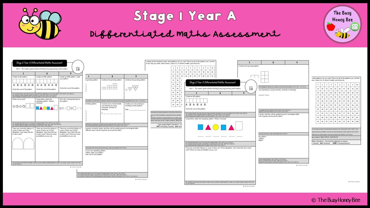 Stage 1 Year A Differentiated Maths Assessment Unit 2 - Assessment