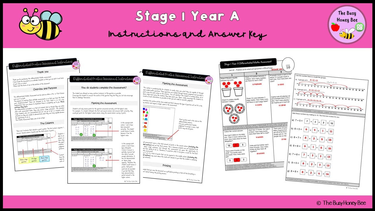 Stage 1 Year A Differentiated Maths Assessment Unit 20 - Microsoft Word Document