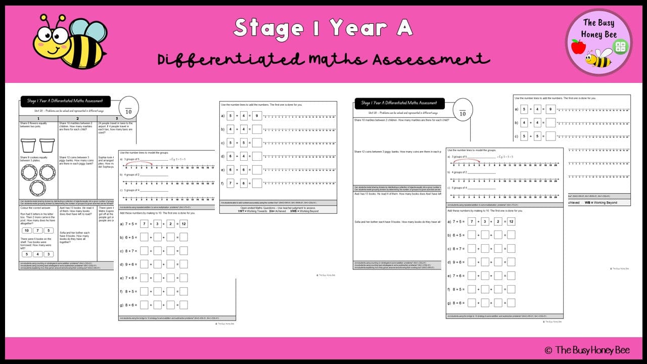Stage 1 Year A Differentiated Maths Assessment Unit 20 - Microsoft Word Document