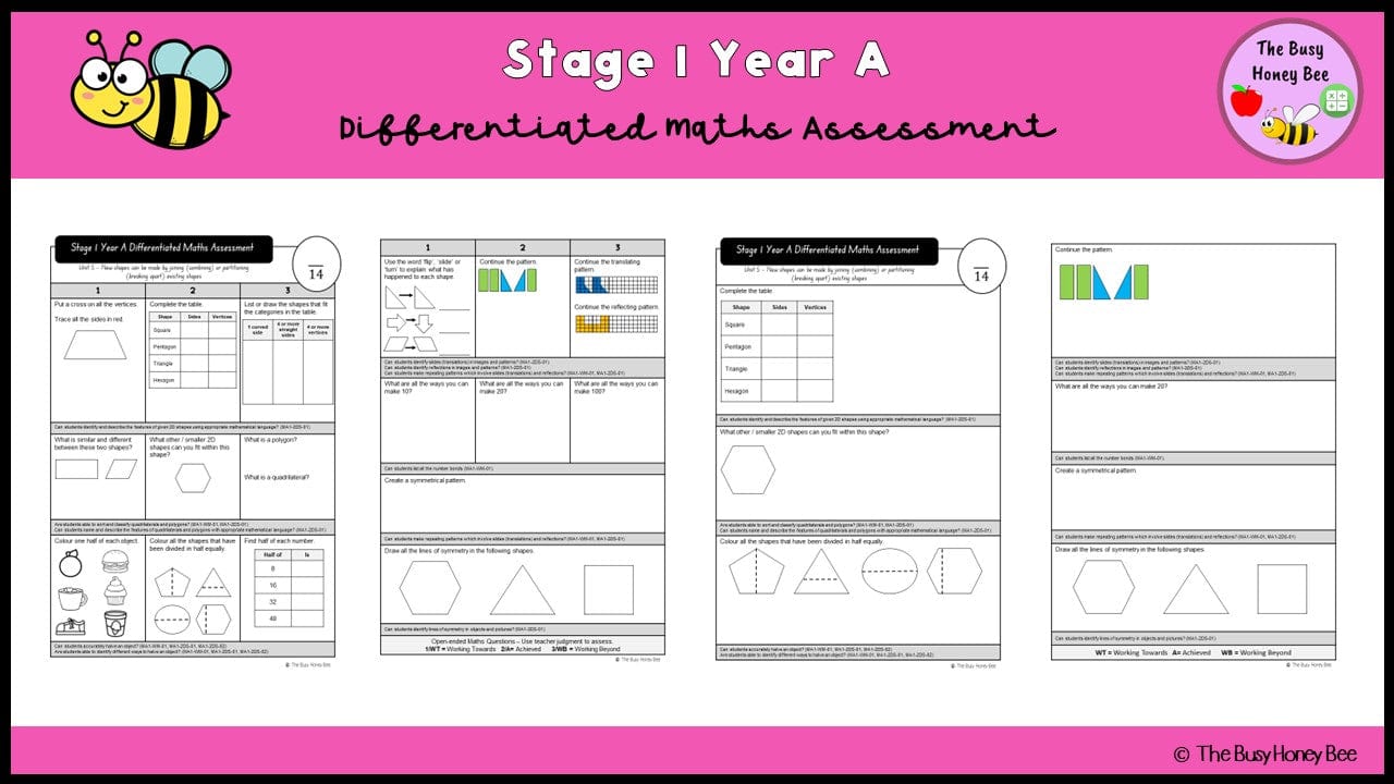 Stage 1 Year A Differentiated Maths Assessment Unit 5 - Assessment