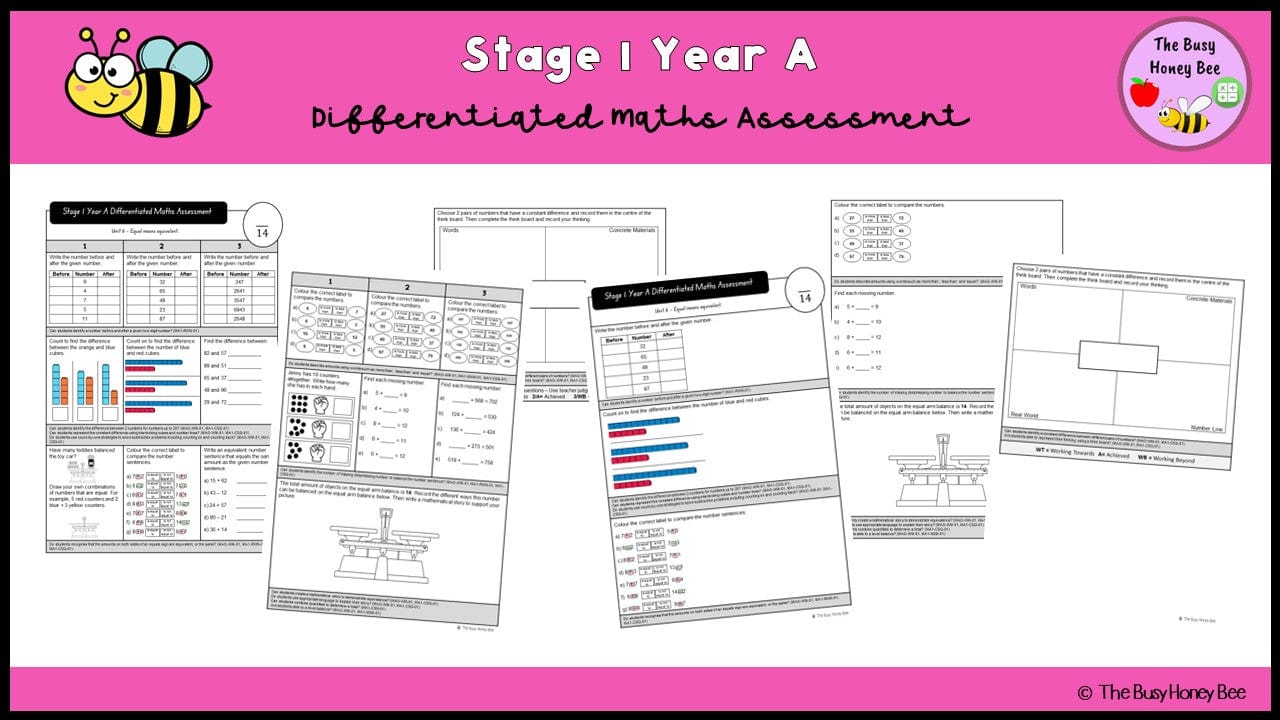 Stage 1 Year A Differentiated Maths Assessment Unit 6 - Assessment