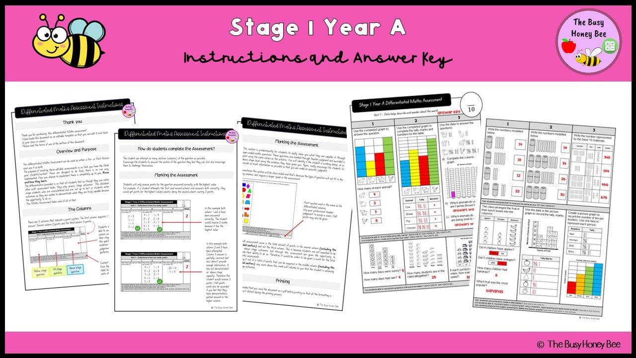 Stage 1 Year A Differentiated Maths Assessment Unit 7 - Assessment