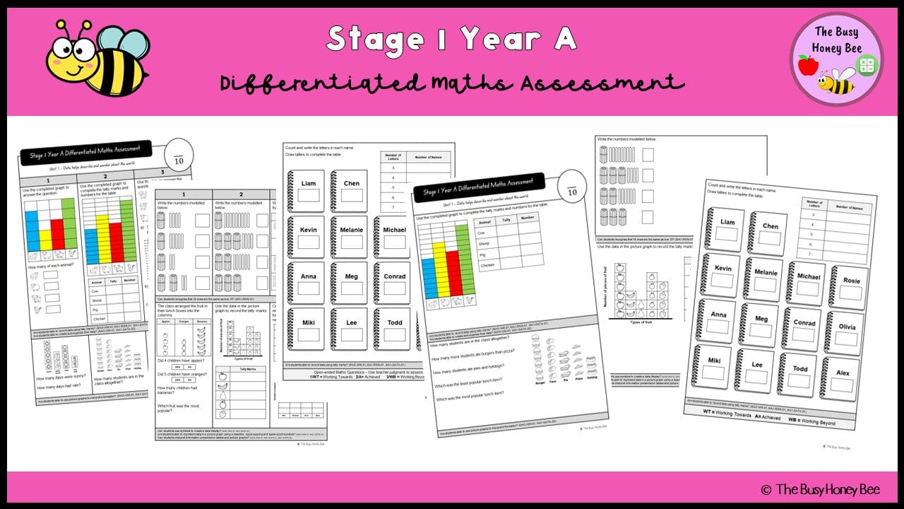 Stage 1 Year A Differentiated Maths Assessment Unit 7 - Assessment