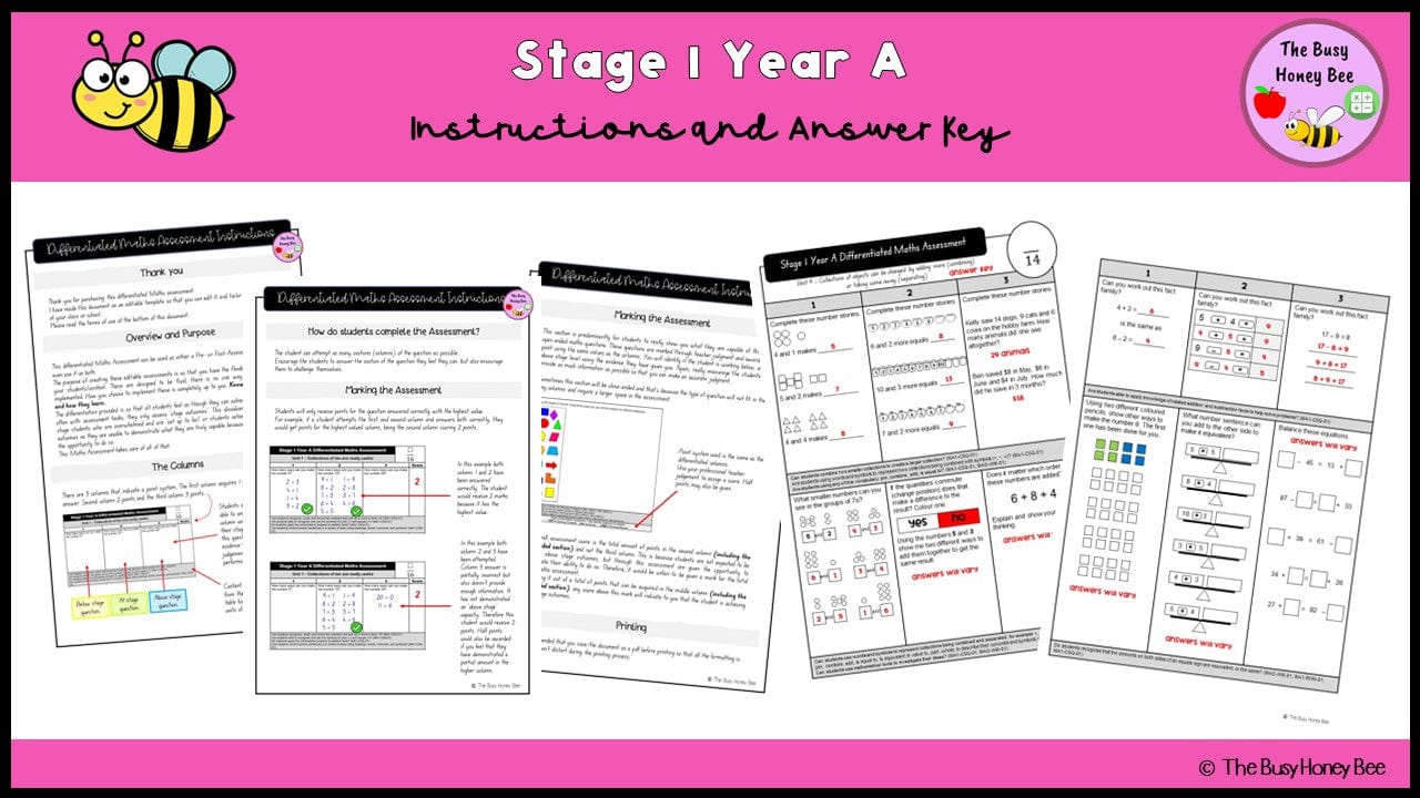 Stage 1 Year A Differentiated Maths Assessment Unit 9 - Assessment