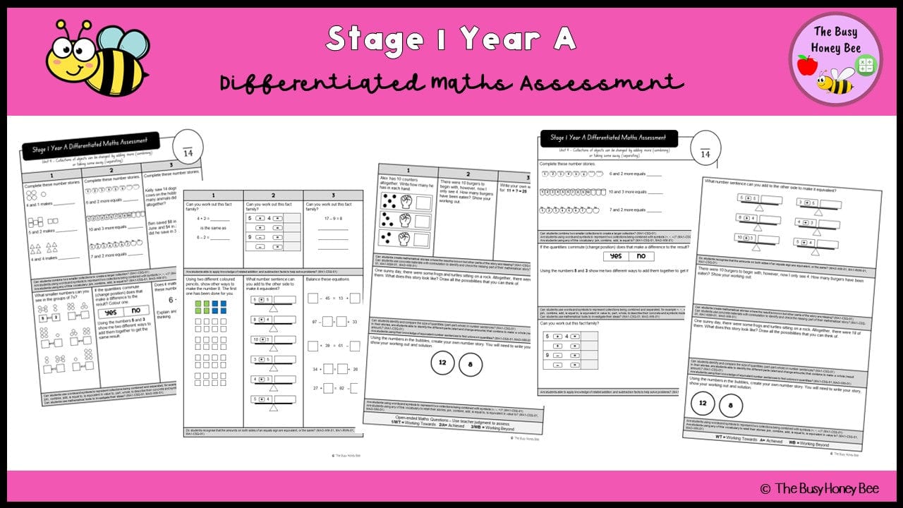 Stage 1 Year A Differentiated Maths Assessment Unit 9 - Assessment