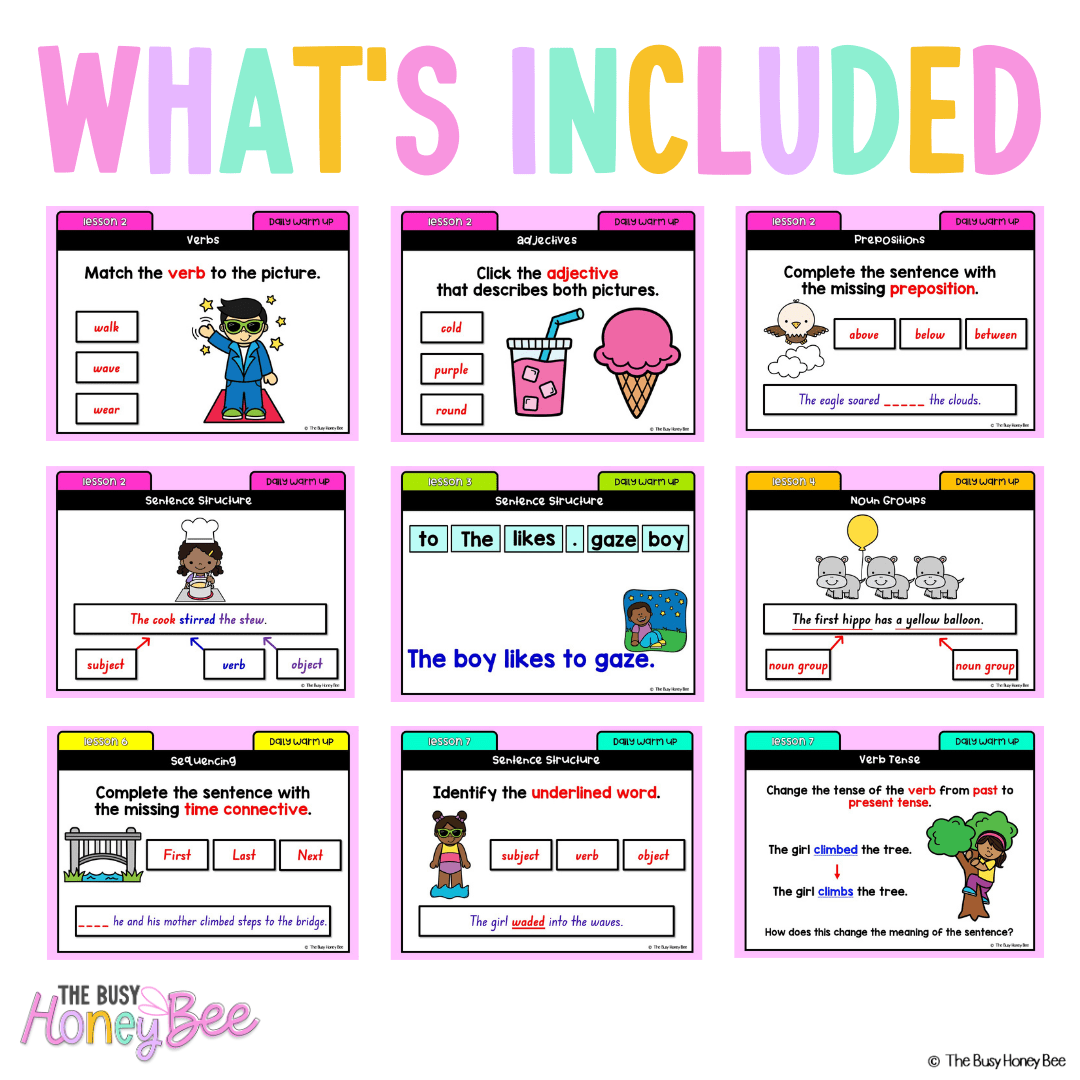 Stage 1 Year A English Daily Warm Up Term 1 Mega Bundle -