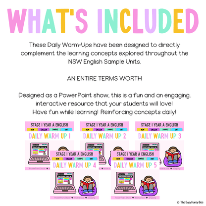 Stage 1 Year A English Daily Warm Up Term 1 Mega Bundle -