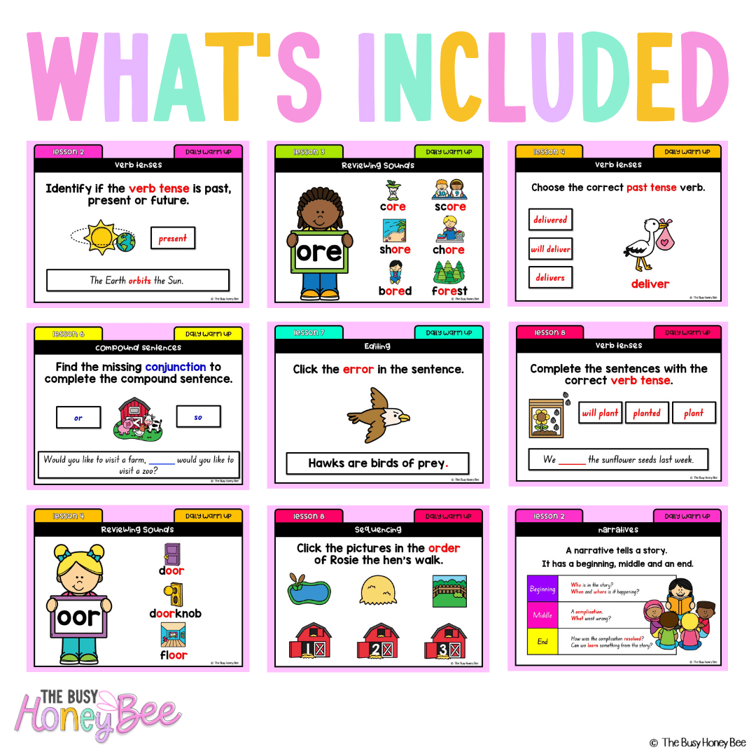 Stage 1 Year A English Daily Warm Up Term 2 Mega Bundle -