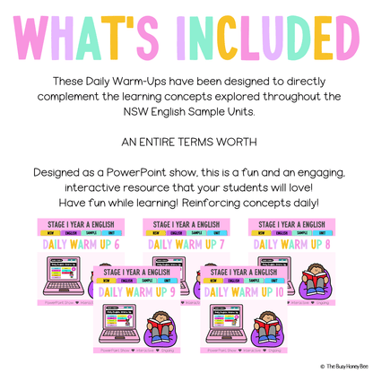 Stage 1 Year A English Daily Warm Up Term 2 Mega Bundle -