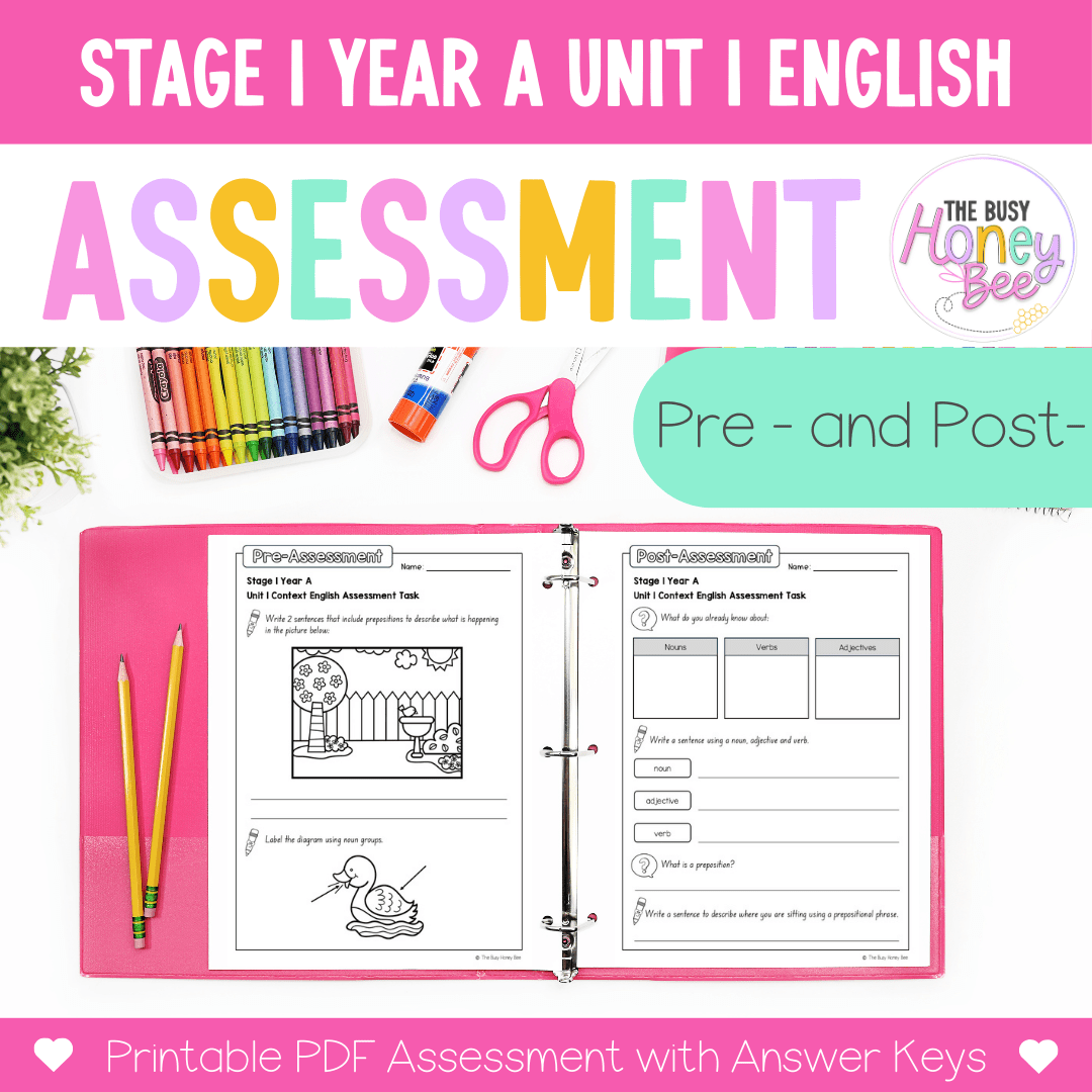 Stage 1 Year A English Pre- and Post-Assessment Unit 1 - Assessment
