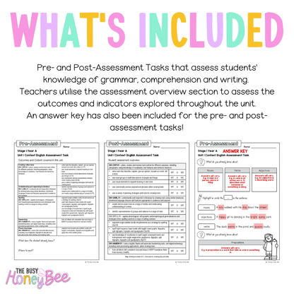 Stage 1 Year A English Pre- and Post-Assessment Unit 1 - Assessment