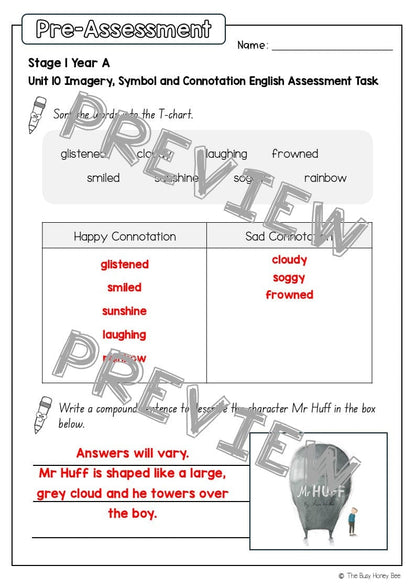 Stage 1 Year A English Pre- and Post-Assessment Unit 10 - Assessment