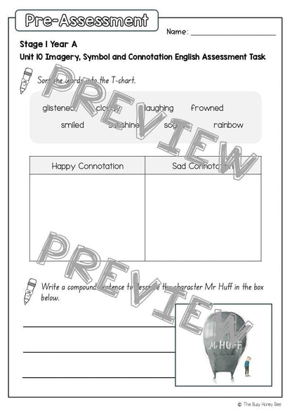 Stage 1 Year A English Pre- and Post-Assessment Unit 10 - Assessment
