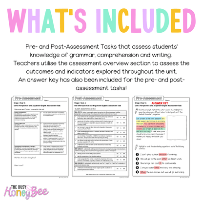 Stage 1 Year A English Pre- and Post-Assessment Unit 11 - Assessment