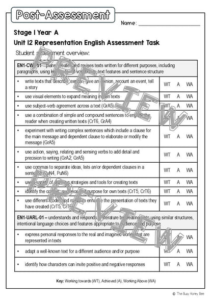 Stage 1 Year A English Pre- and Post-Assessment Unit 12 - Assessment
