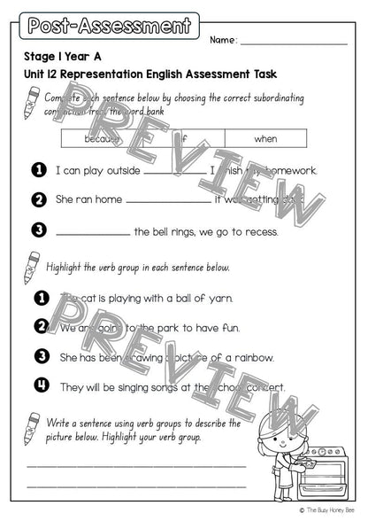 Stage 1 Year A English Pre- and Post-Assessment Unit 12 - Assessment
