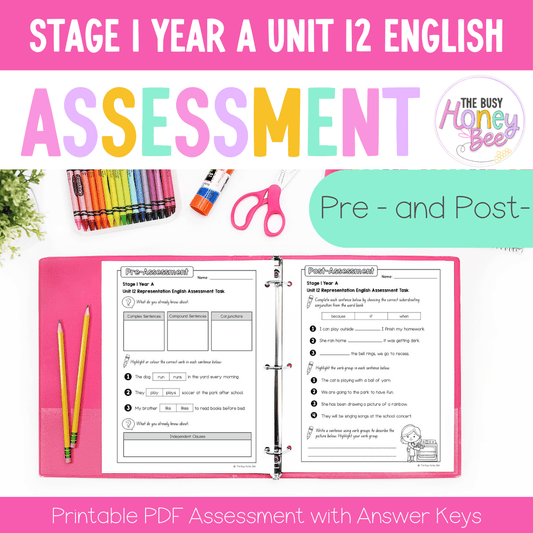 Stage 1 Year A English Pre- and Post-Assessment Unit 12 - Assessment