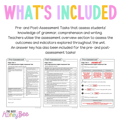 Stage 1 Year A English Pre- and Post-Assessment Unit 12 - Assessment