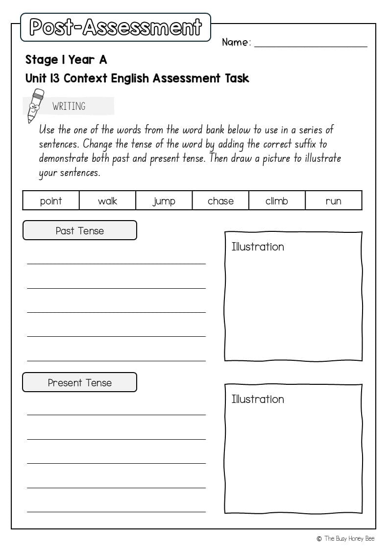 Stage 1 Year A English Pre- and Post-Assessment Unit 13 - Assessment