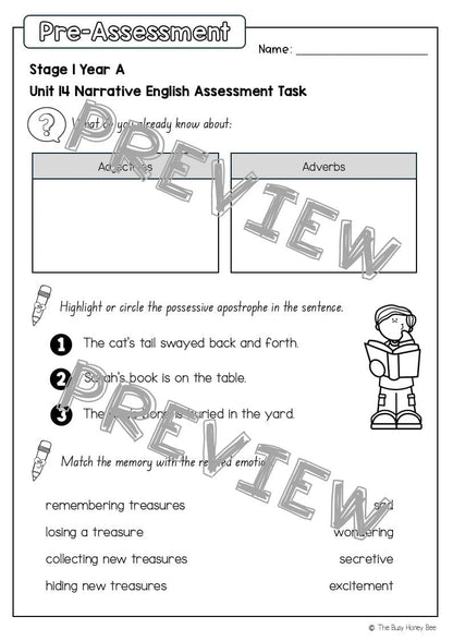 Stage 1 Year A English Pre- and Post-Assessment Unit 14 - Assessment