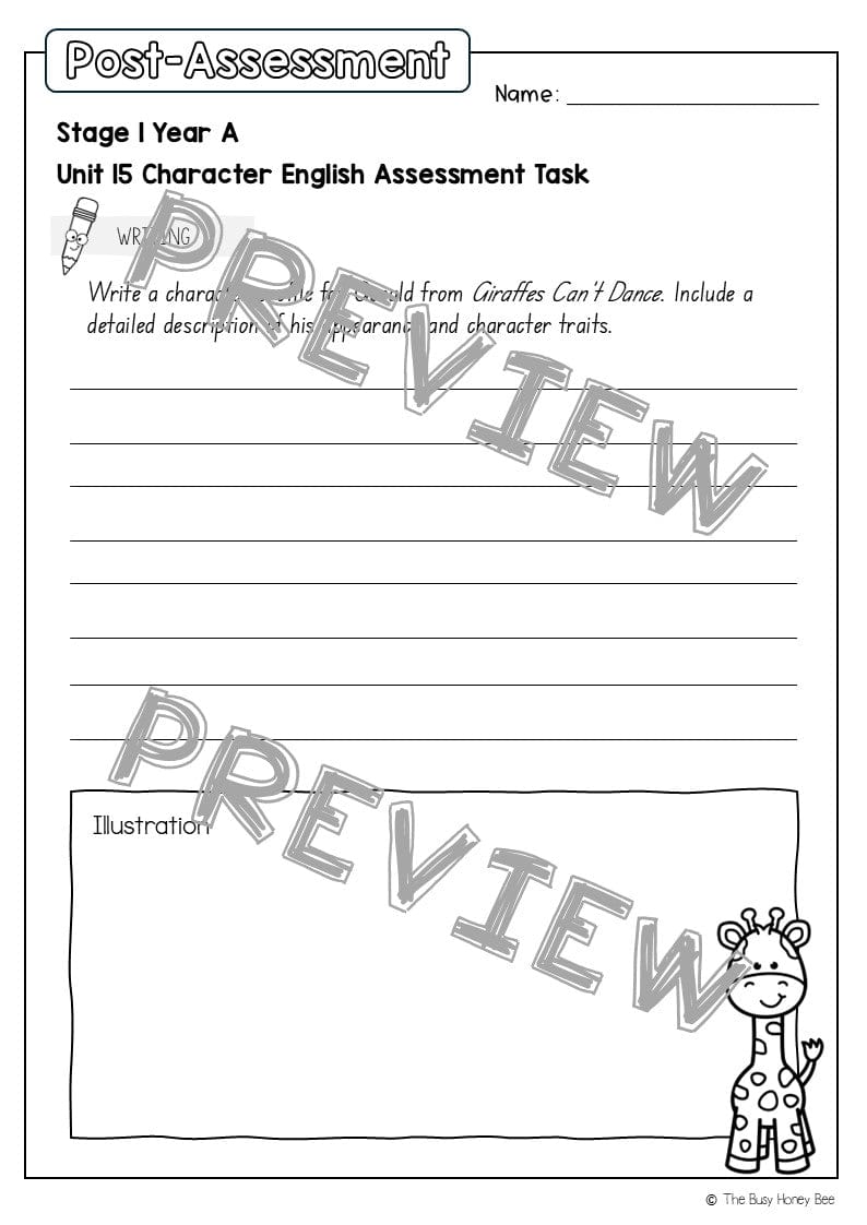 Stage 1 Year A English Pre- and Post-Assessment Unit 15 - Assessment