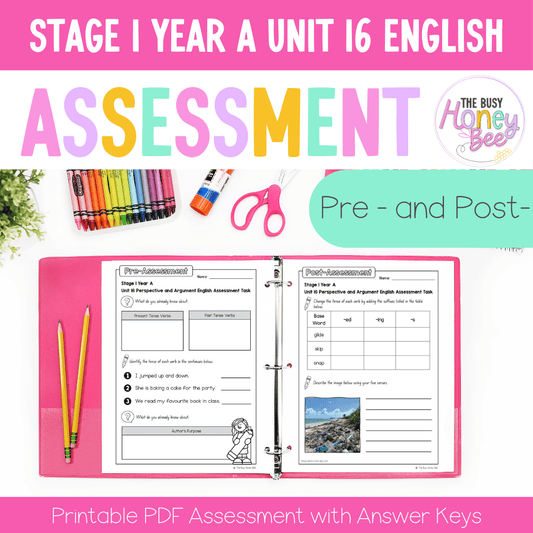 Stage 1 Year A English Pre- and Post-Assessment Unit 16 - Assessment